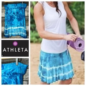 Pink Lotus x Athleta Laya Tie Dye Jersey Knit Flare Skirt M